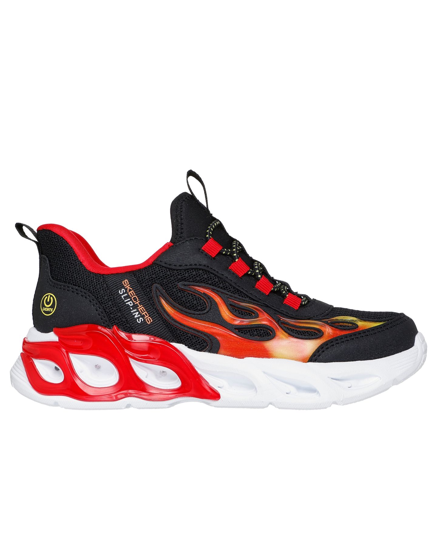 Кроссовки Skechers Slip-Ins: S-Lights: Thermo Flash 2.0 - Heat-Brisk Light-Up Casual Sneakers from Finish Line для мальчиков, цвет: Чёрный / Красный — фото 2