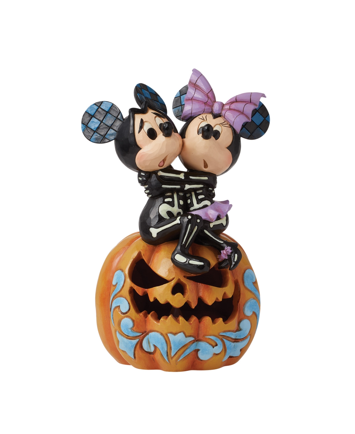 Jim Shore Disney Traditions Mickey and Minnie Scared Skeletons