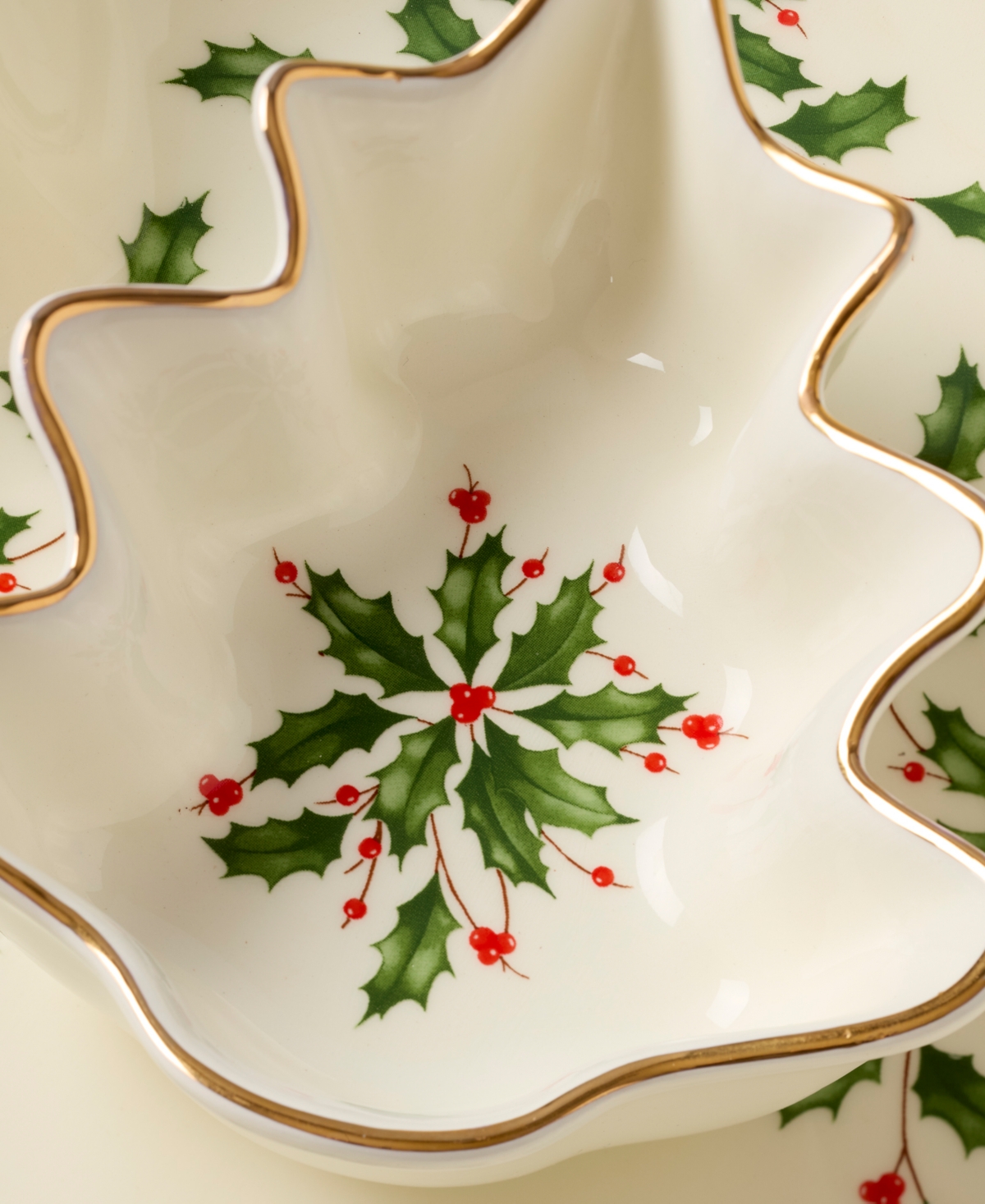 Lenox Holiday Tree Chip & Dip In White