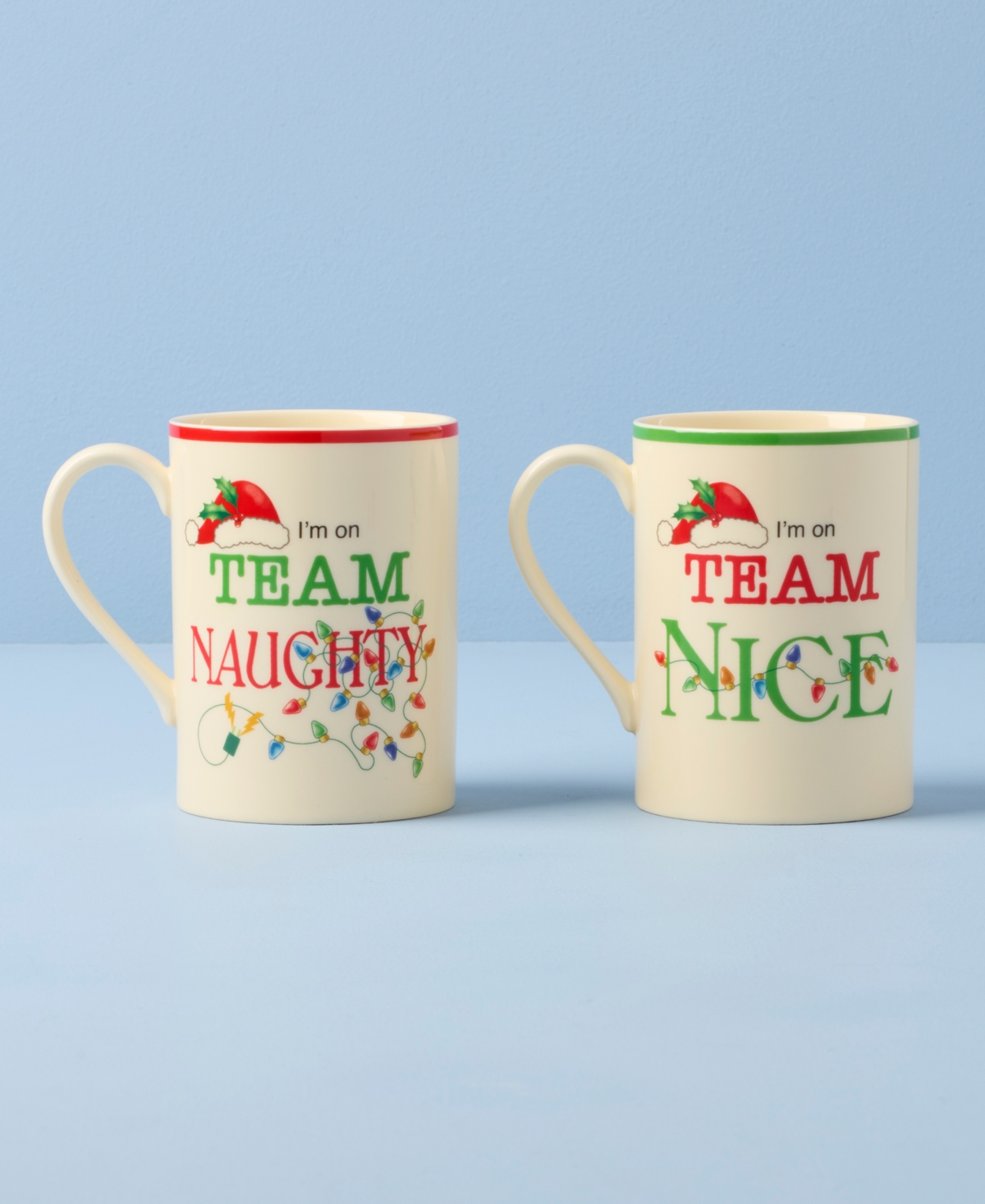 Lenox Holiday Naughty & Nice Mugs, Set of 2