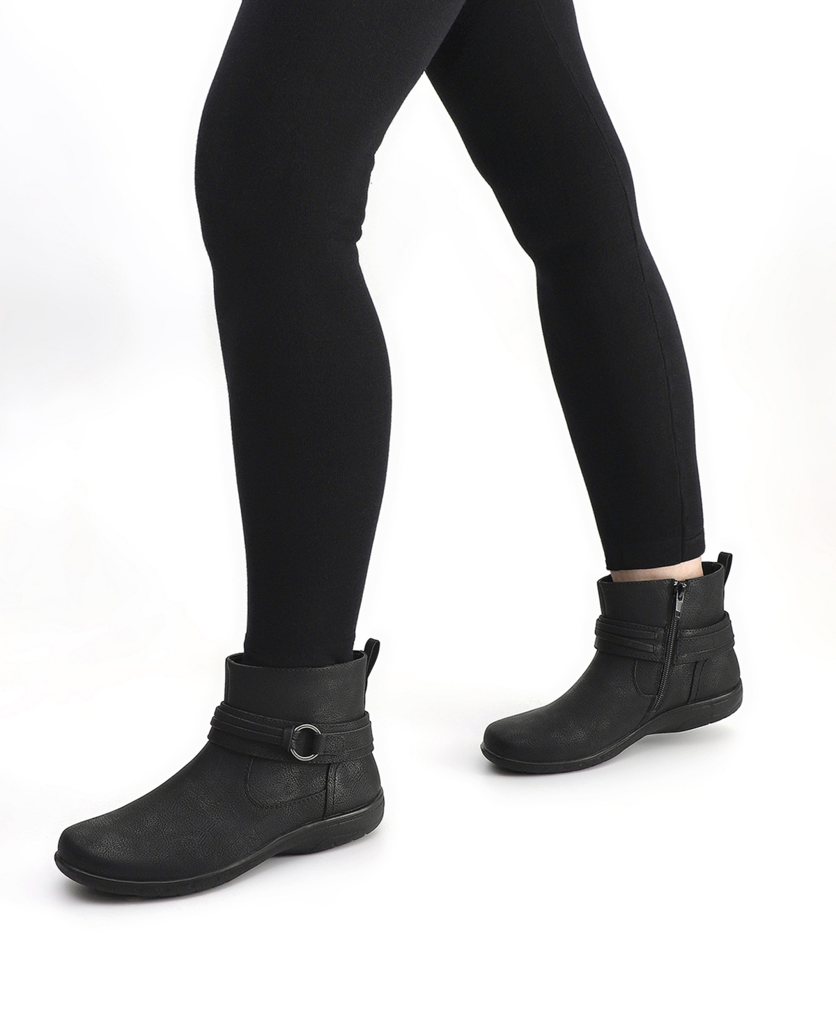 Easy Street Women's Exeter Round Toe Ankle Boots In Animal Print
