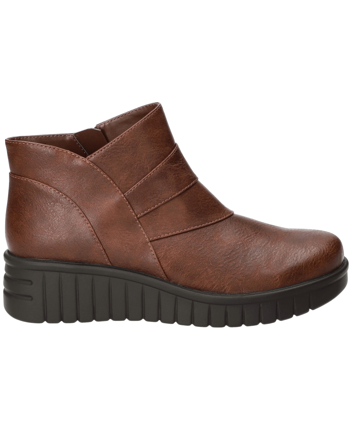 Easy Street Rayleen Wedge Bootie In Brown