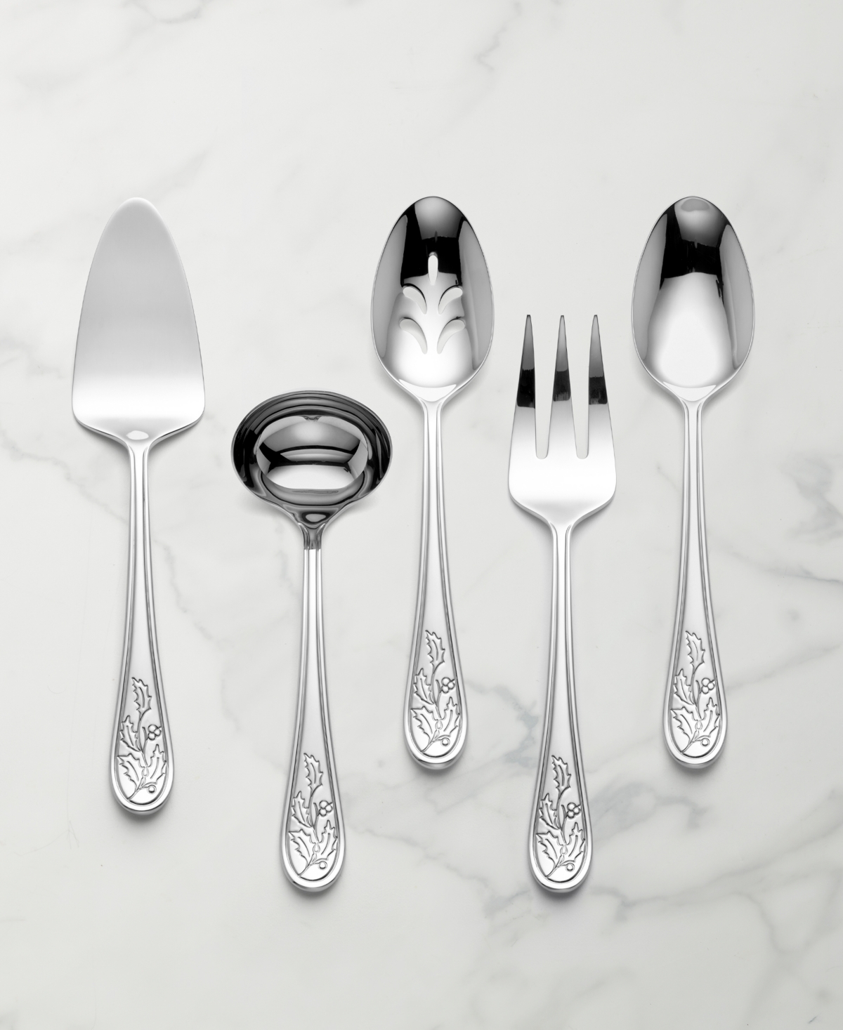 Lenox Holiday Hostess 5-piece Flatware Set In Silver