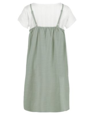 Big Girls 2-Piece Short Sleeve T-Shirt and Slip Dress Set