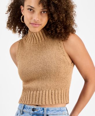 Petite Mock-Neck Sleeveless Sweater, Macy's Exclusive 