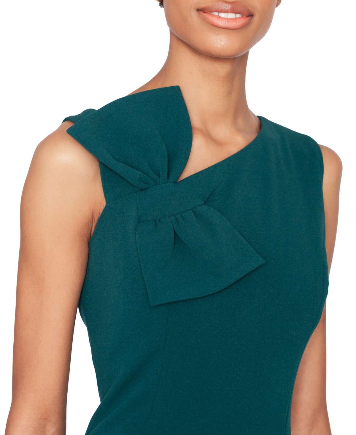 White Tie By Shani Women's Asymmetric Scuba Crepe Gown In Green