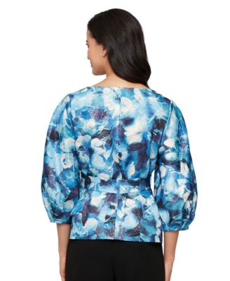 Women's Jacquard Print Metallic Top