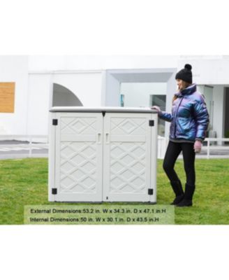 34.3"D x 53.2"W x 47.1"H Resin Outdoor Storage Shed with Reinforced Floor