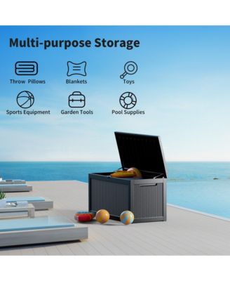 260 Gal 0utdoor Storage Resin Deck Box Large Patio Storage Container