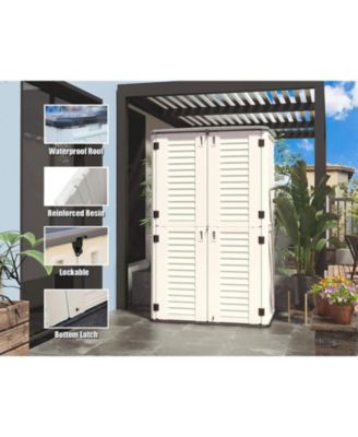 50 "W x 29" D x 79.53"H Outdoor Storage Shed with Sliding Door ,Double Cabinet
