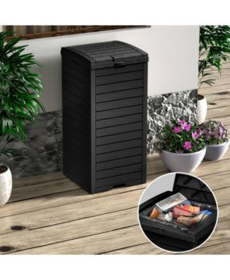 31 Gallon Large Outdoor Trash Can with Lid and Liquid Drawer