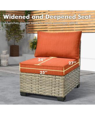 Piece Outdoor Patio Furniture Sets with Fire Pit Table,Wicker Sectional Sofa with Patio Swivel Chairs,Solar Powered Coffee Table and Ottoman