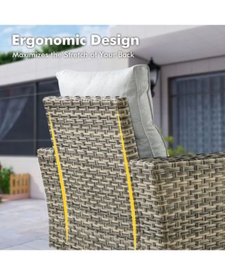 Piece Outdoor Patio Furniture Sets with Fire Pit Table,Wicker Sectional Sofa with Patio Swivel Chairs,Solar Powered Coffee Table and Ottoman