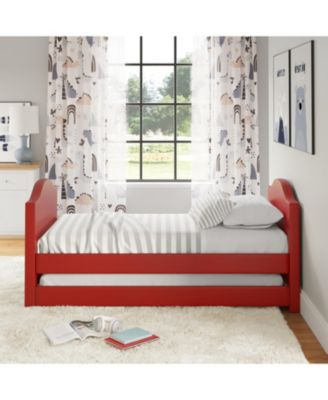 Messina Faux Leather Upholstered Daybed with Pull out trundle, White, Twin