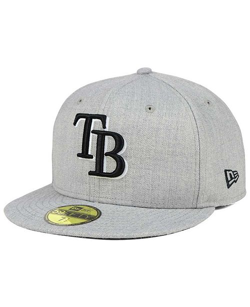 New Era Tampa Bay Rays Heather Black White 59fifty Fitted Cap