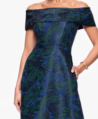 Women's Jacquard Off-The-Shoulder Ball Gown