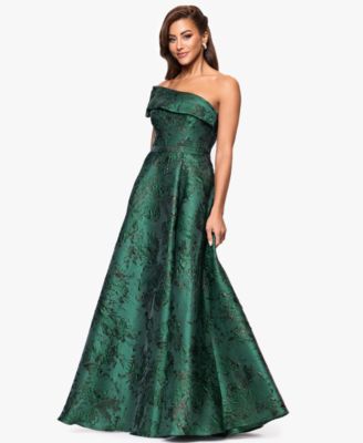 Women's Jacquard One-Shoulder Ball Gown