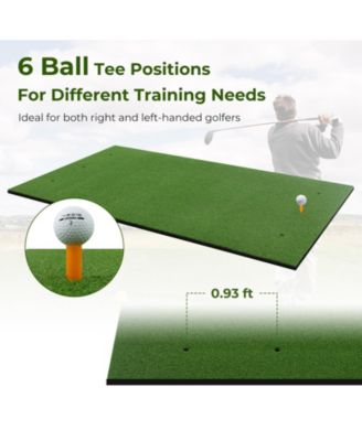 Artificial Turf Mat Includes 2 Rubber Tees and 2 Alignment Sticks for Indoor and Outdoor Golf Practice