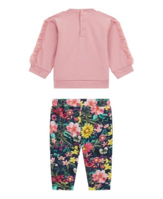Baby Girls 2-Piece Ruffle Long Sleeve Sweater and Sweatpants Set