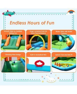Inflatable Bounce House Jump Bouncer Kids Water Park Splash Play Center w/Blower