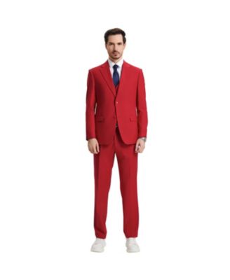 Big & Tall Hybrid-Fit 3pc Notch Lapel Suit Set, Jacket Vest and Pants