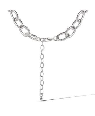 Oval Pav&eacute; Link Statement Necklace