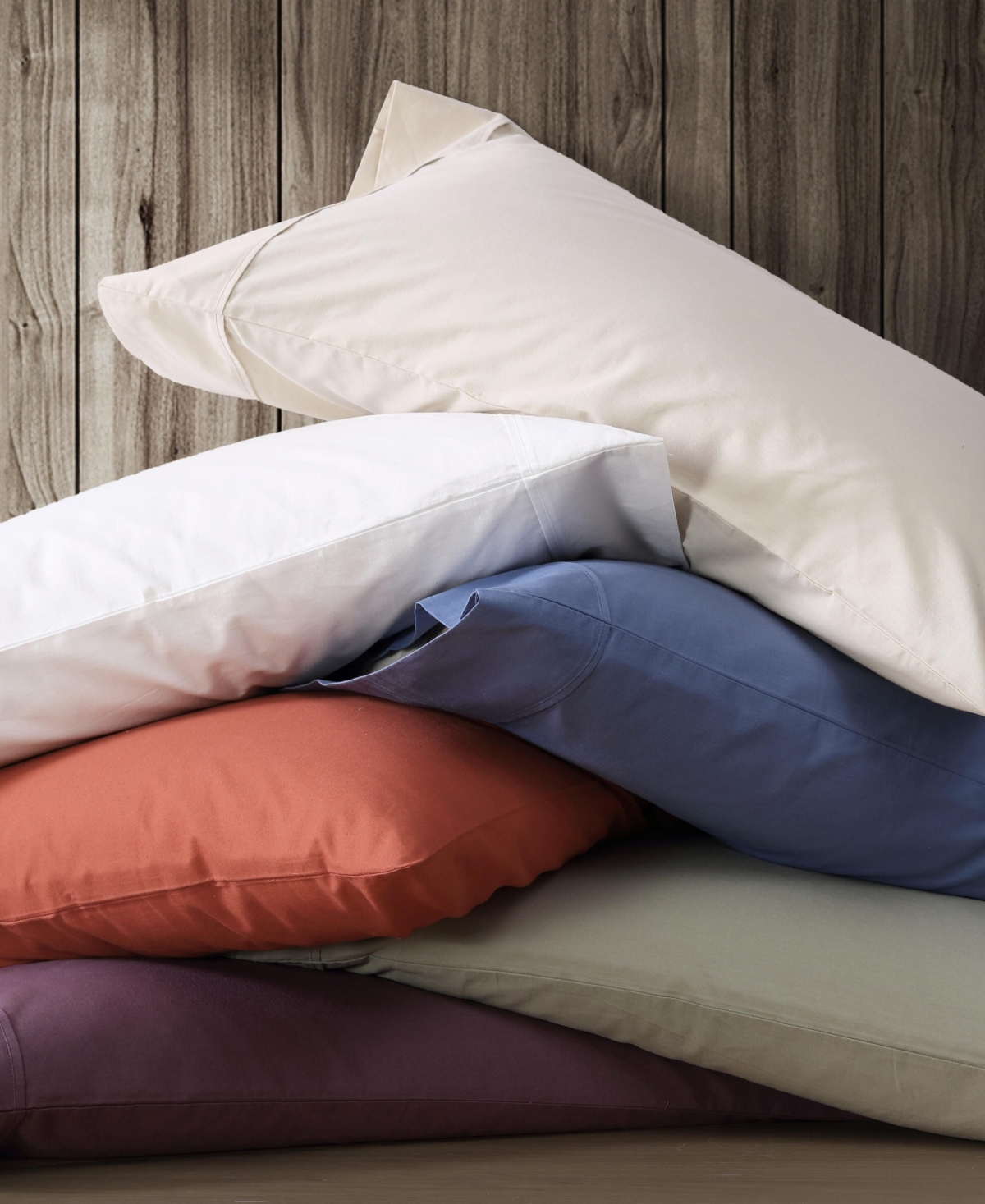 Eddie Bauer Solid Brushed 180-Thread Count Cotton Percale -Pc. Sheet Set