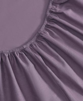 Solid Brushed 180-Thread Count Cotton Percale 4-Pc. Sheet Set, Queen