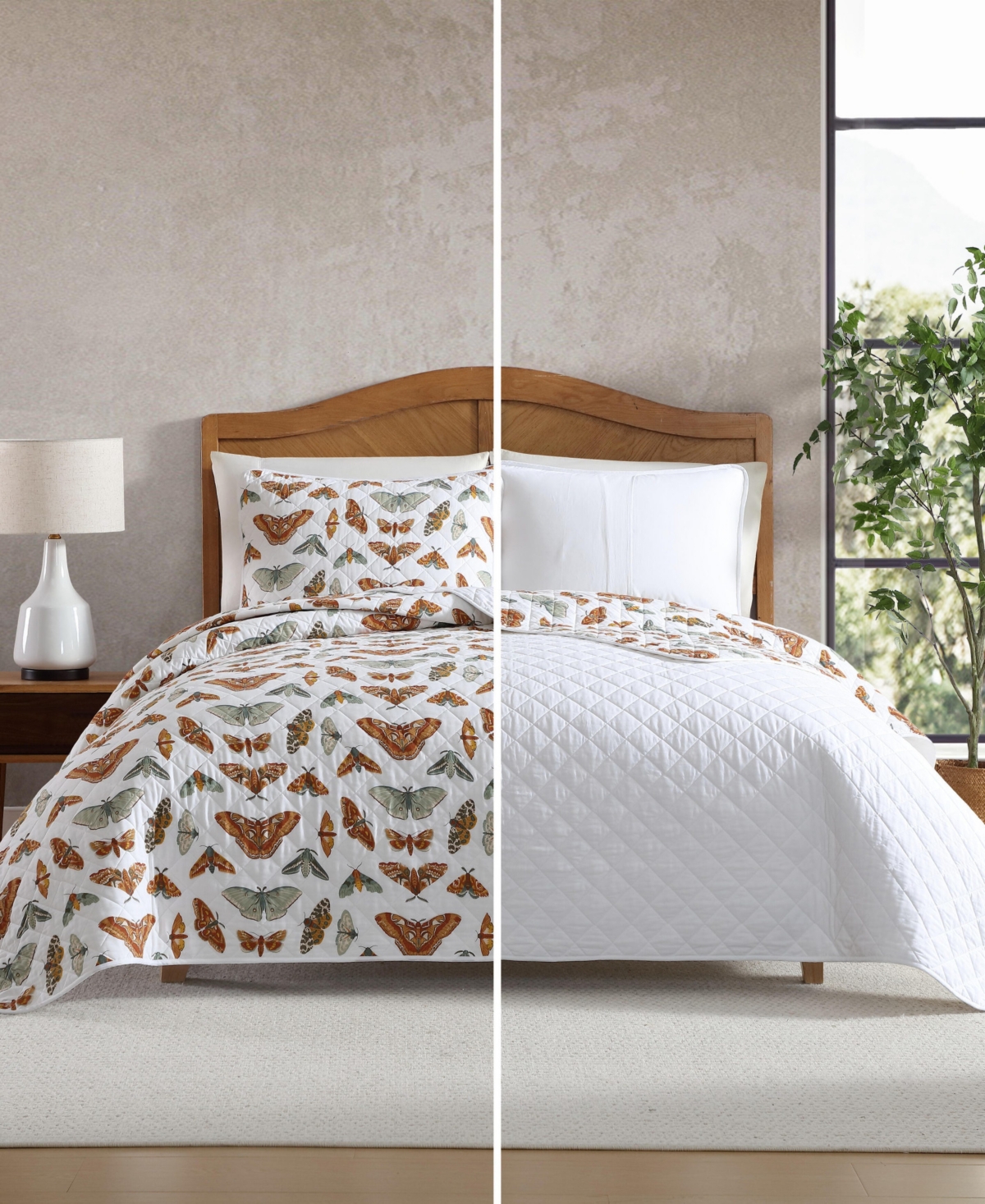 Eddie Bauer Wilford Butterfly Cotton Reversible 3-Pc. Quilt Set