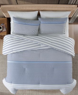 Cooper Stripe Cotton Reversible 2-Pc. Comforter Set, Twin