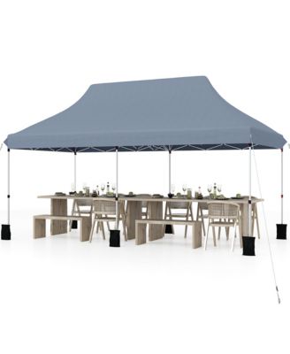 10 x 20FT Pop-up Canopy Tent Folding Instant Sun Shelter w/ 3 Adjustable Heights