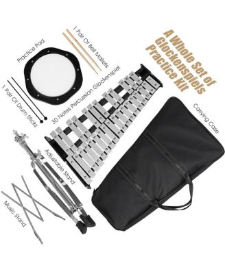 30 Notes Percussion with Practice Pad Mallets Sticks Stand