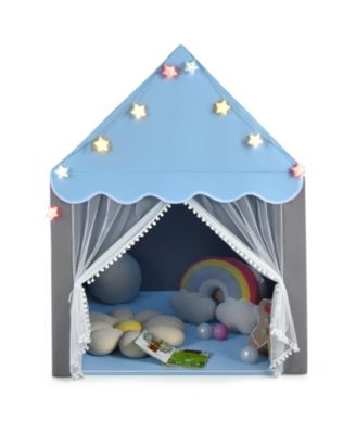 Kids Playhouse Tent with Star Lights and Mat