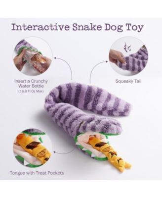 Snacker Snake Snuffle Dog Toy, No Stuffing Squeaky&Crinkle Plush Toy