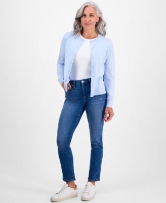 Petite Crewneck Cardigan, Macy's Exclusive