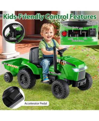 2-in-1 Kids Ride On Tractor 12V Battery Powered Toy Car w/ Remote Control
