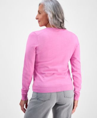 Petite Crewneck Cardigan, Macy's Exclusive