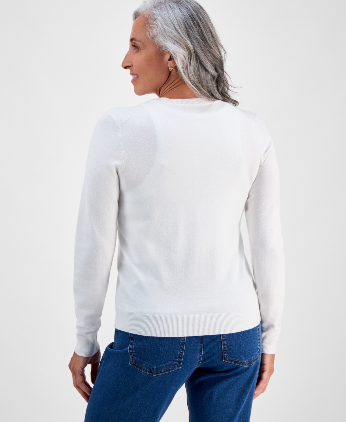 Style & Co Petite Crewneck Cardigan, Macy's Exclusive