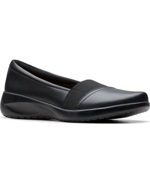 Женские туфли Clarks Kaetlyn Rhea Round Toe, цвет: Чёрный кожаный
