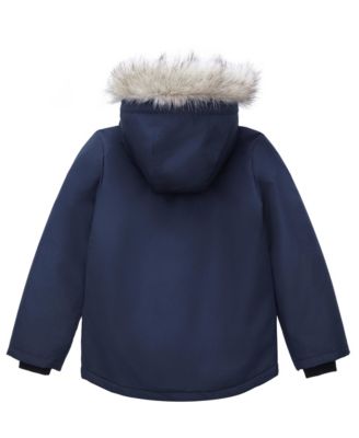 Little and Big Boys' Parka Jacket with Removable Trim