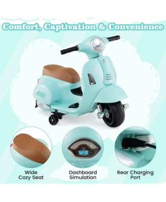 Kids Ride on Motorcycle w/ Training Wheels Headlight Horn 6V Battery