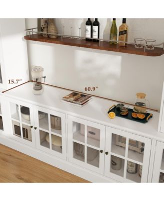   display cabinet, 12 doors, tempered glass High quality luxury white multifunctional TV cabinet