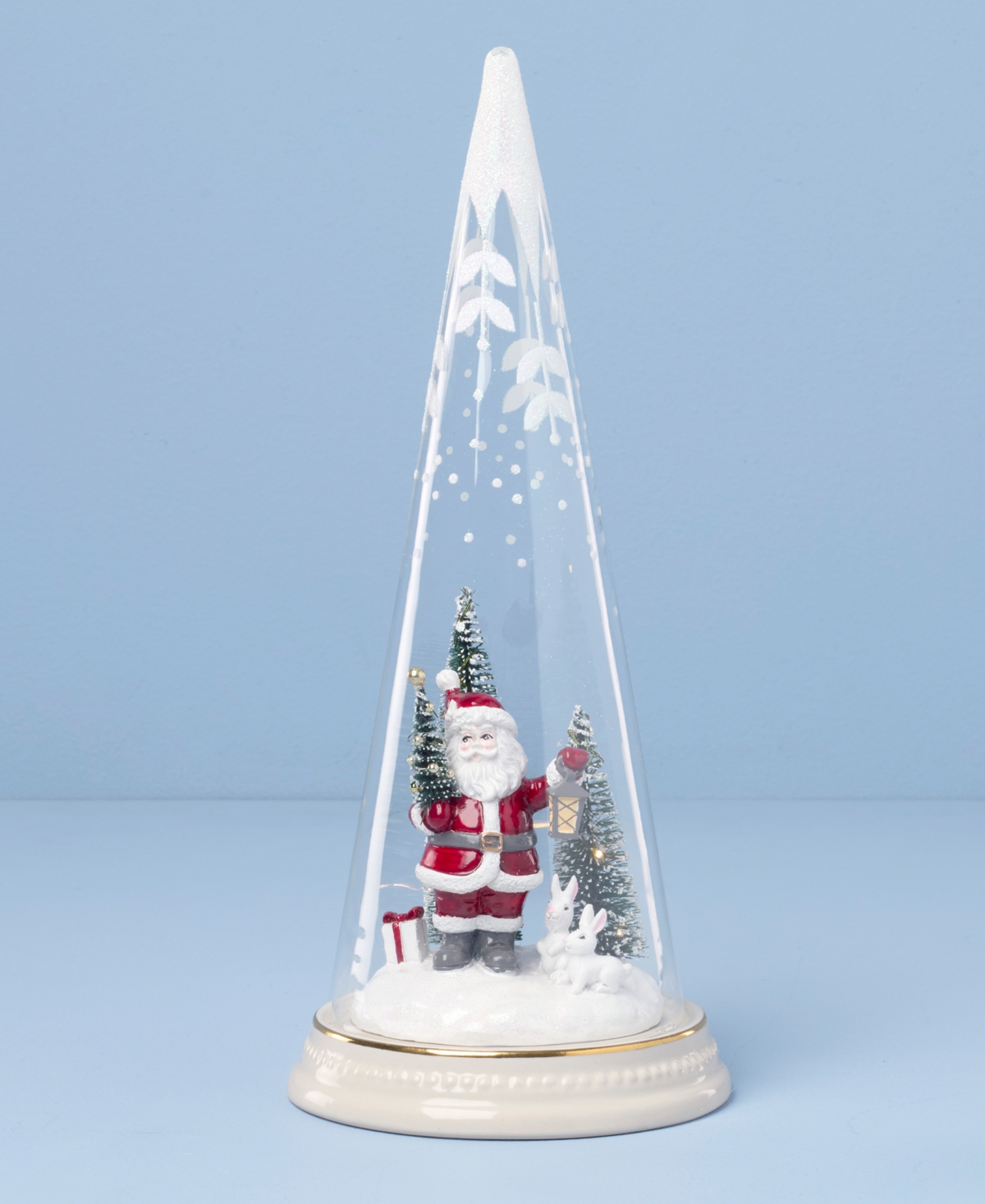 Lenox Merry & Magical Light-up Santa With Lantern Figurine In Multi