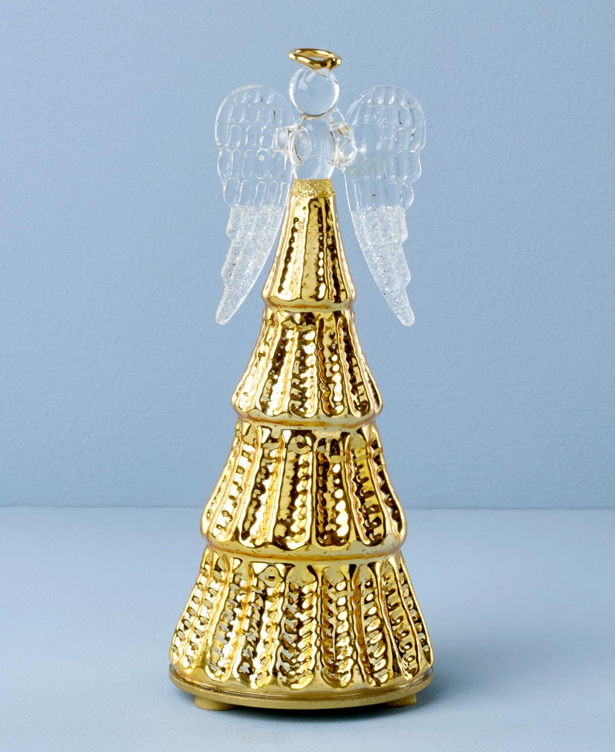 Lenox Radiant Light Lit Glass Angel Figurine In Gold