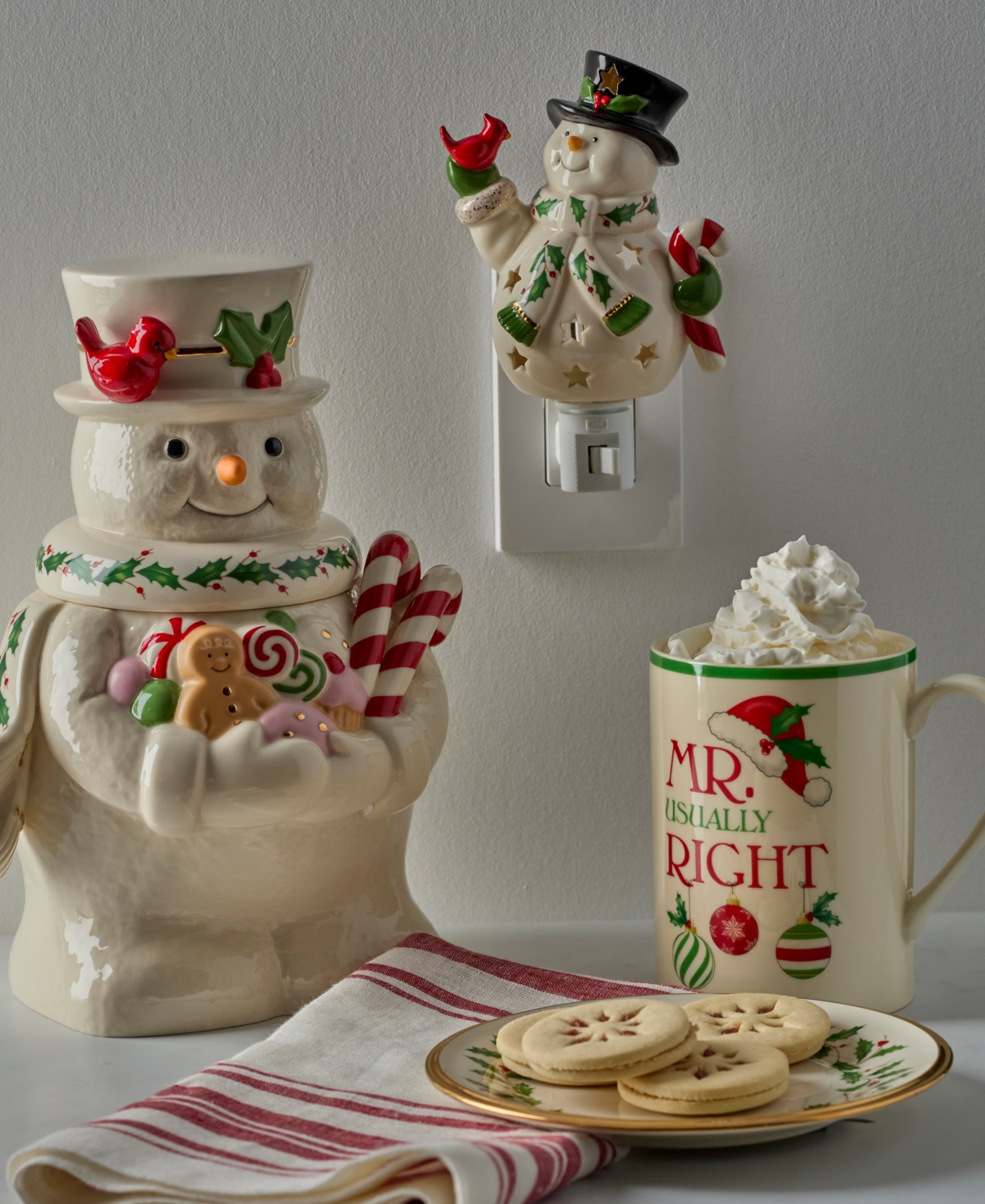 Lenox Happy Holly Days Snowman Night Light