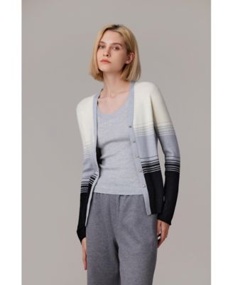 Women's Lurex Wool Cardigan | Metallic Button Up V Neck Sweater | Ultra Soft Ribbed Shimmer Knit | Machine Washable Cardigan Sweaters