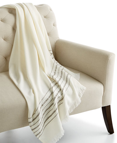 CLOSEOUT! Home Design Studio Border Stripe Throw Blanket