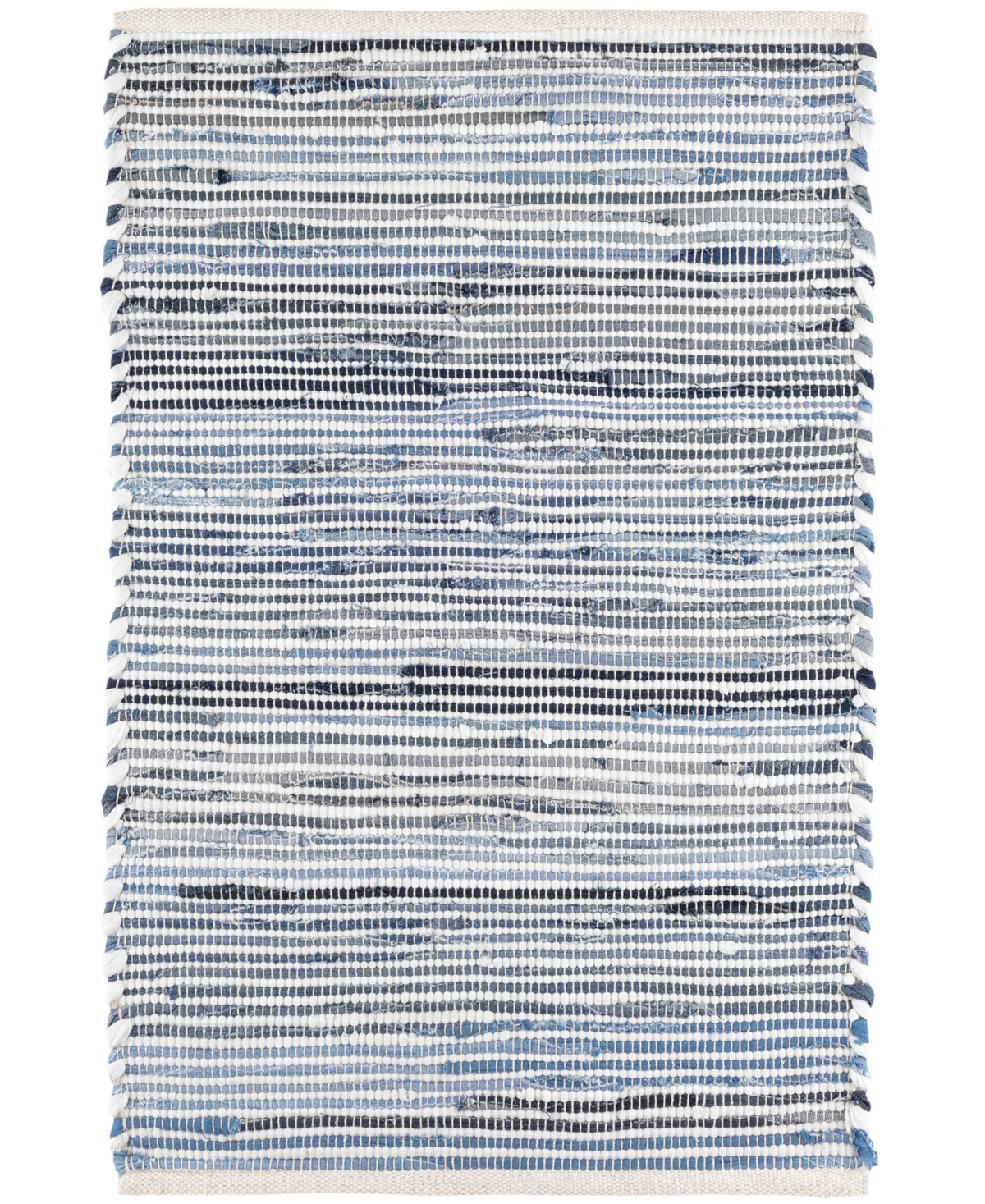 Dash And Albert Rugs By Annie Selke Denim Rag Ribbed Da1678 9'x12' Area Rug In Blue