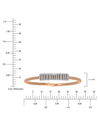 Cubic Zirconia Rondelle Woven Link Cuff Bracelet