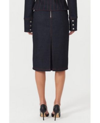 US Women's Davidson Denim Skirt - Classic Dark Wash Pencil Skirt